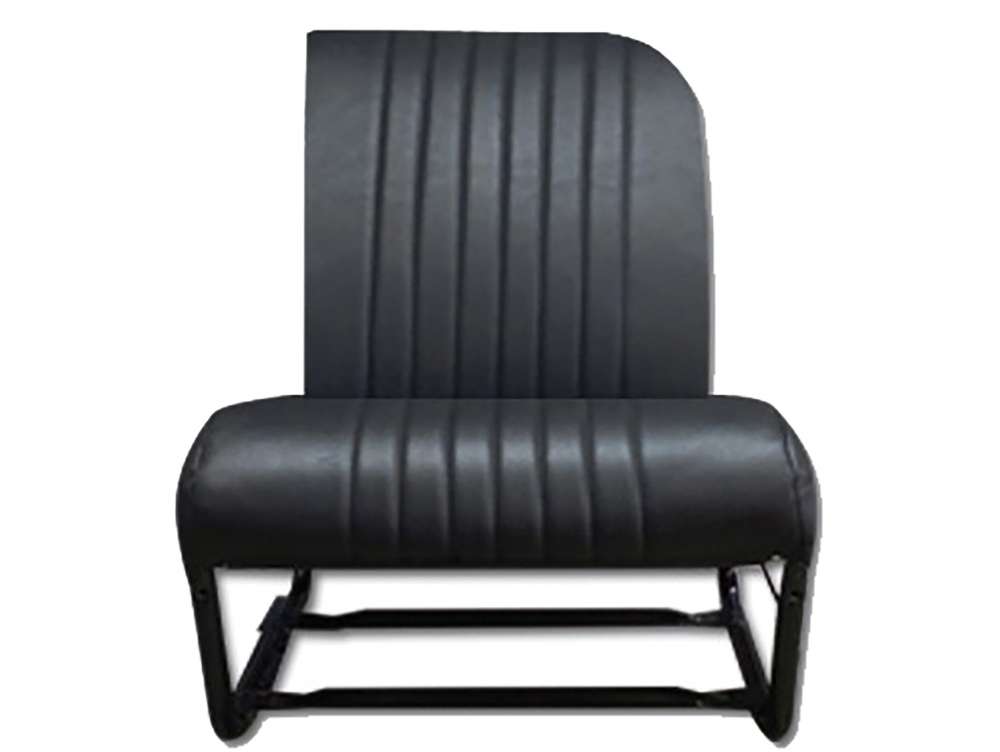 2CV, Sitzbezug Vordersitz links, Asymetric, Kunstleder schwarz, Seiten  geschlossden. Made in France.