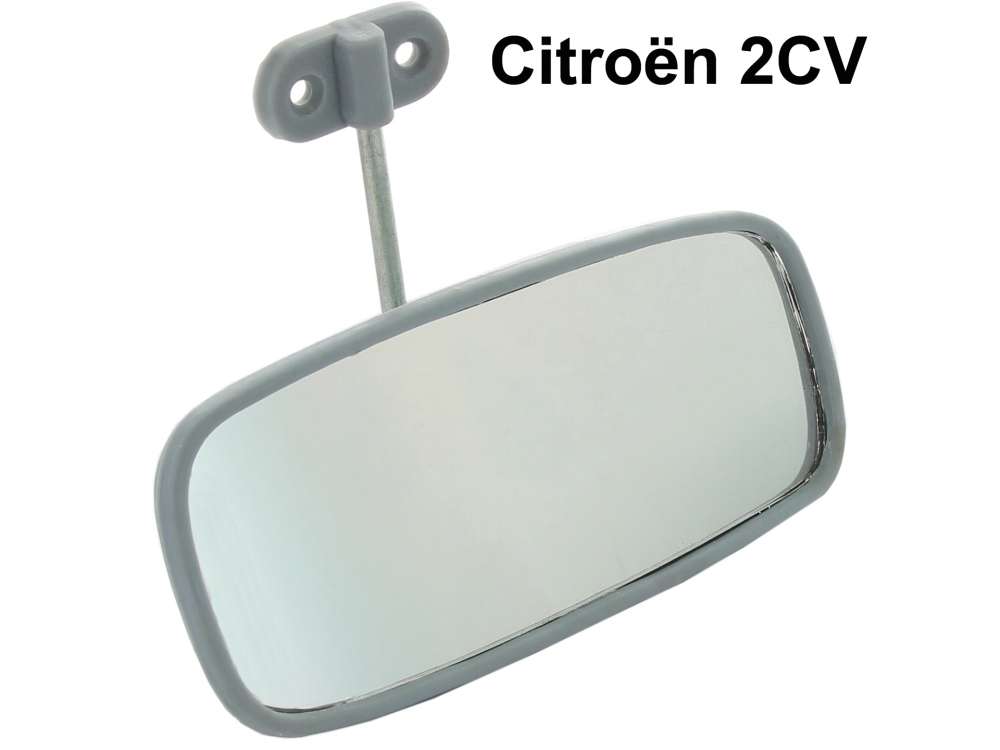 Citroen-2CV - Innenspiegel, alte Version, Farbe: grau. Schlechter Nachbau, aber es gibt leider keine and