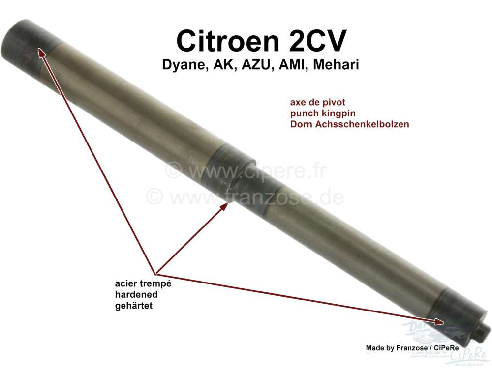 Citroen-2CV - Achsschenkelbolzen Werkzeug - Ausschlagdorn (speziell für den Achsschenkelbolzen). Passen