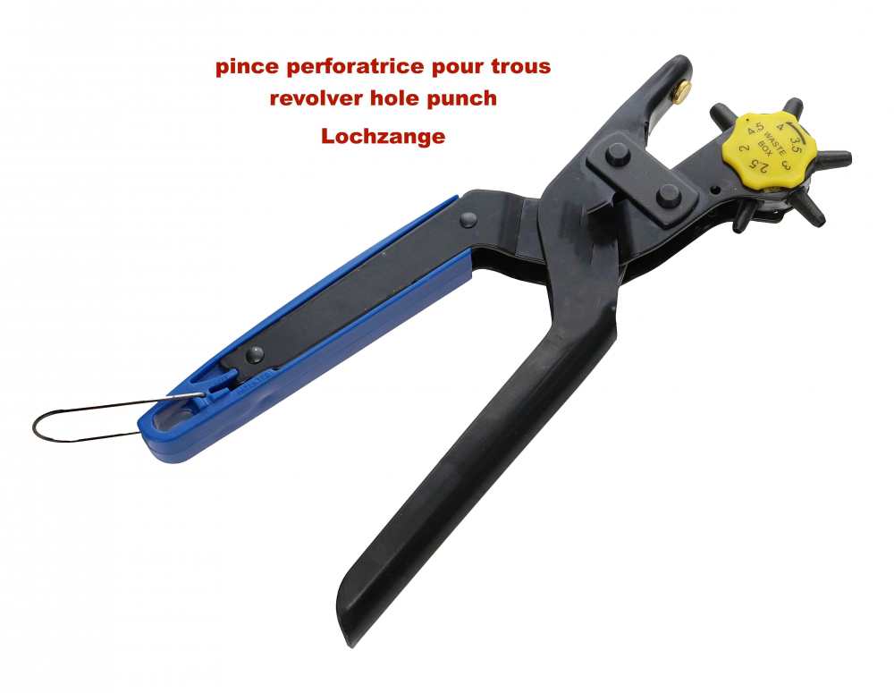 Citroen-2CV - Revolver - Lochzange. Für Durchmesser von: 2,0 + 2,5 + 3,0 + 4 + 4,5mm. Durch die Hebelü