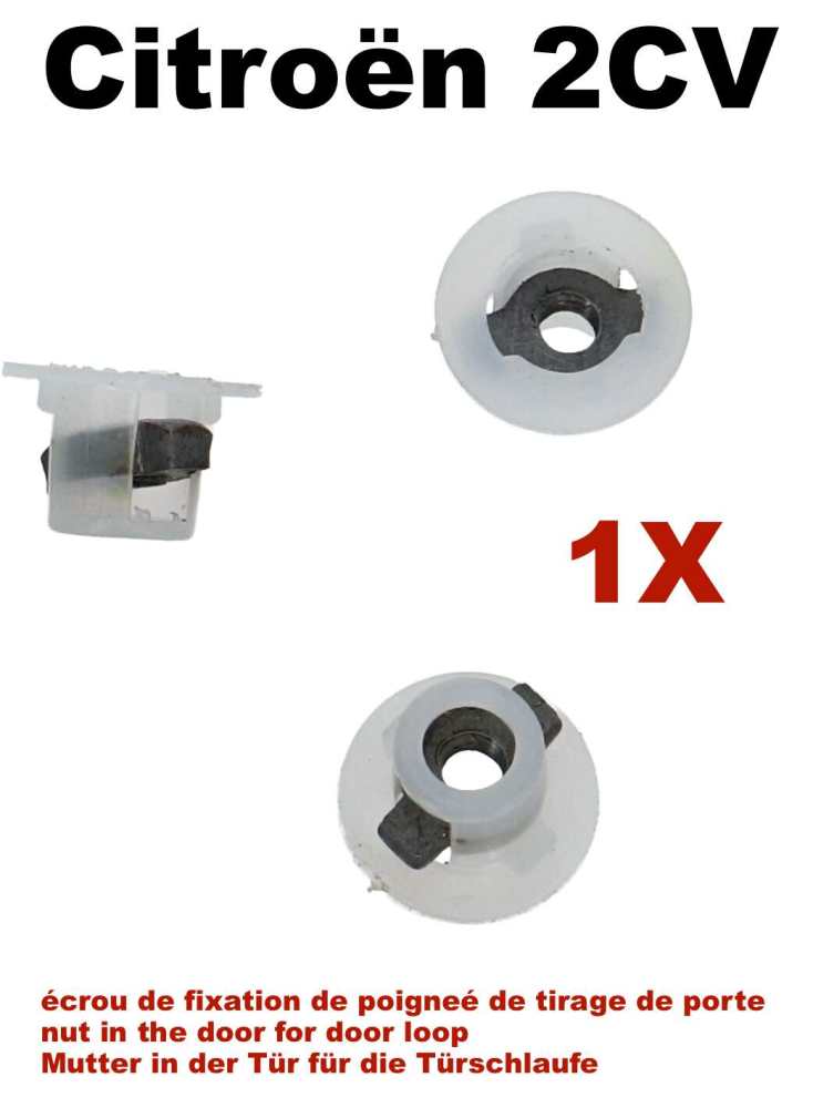Alle - 2CV, Mutter in der Tür, für die Befestigung der Türschlaufe an der Tür, für Citroen 2