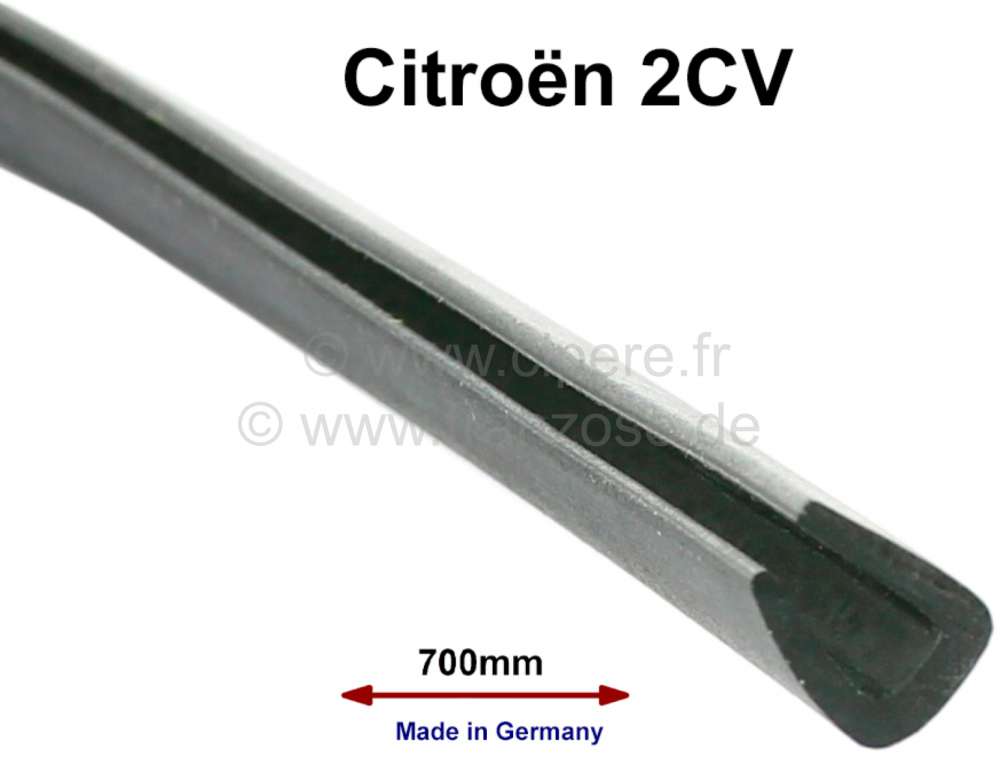 Citroen-2CV - 2CV, Türscheibe vorne, Dichtung für die feste Seitenscheibe, im oberen Edelstahl-Scheibe