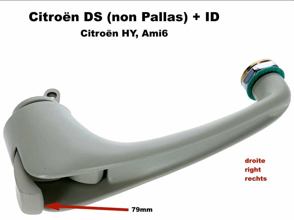 Sonstige-Citroen - Türgriff innen rechts. Kunststoff. Farbe: grau. Passend für Citroen DS (Non Pallas), ID.