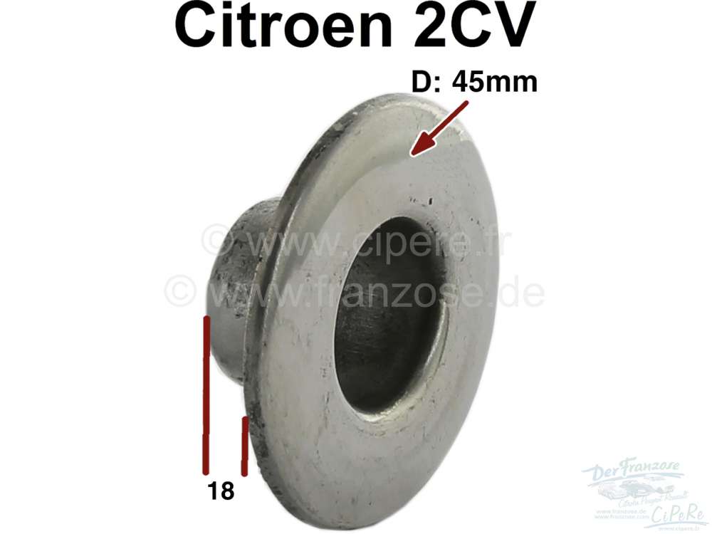 Citroen-2CV - 2CV, Türgriff vorne + hinten, Chromrosette unter dem Türgriff. Passend für Citroen 2CV,