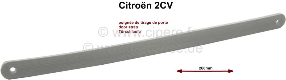 Citroen-DS-11CV-HY - 2CV, Türschlaufe innen (Türzuziehgriff). Farbe grau. Passend für Citroen 2CV mit hohen 