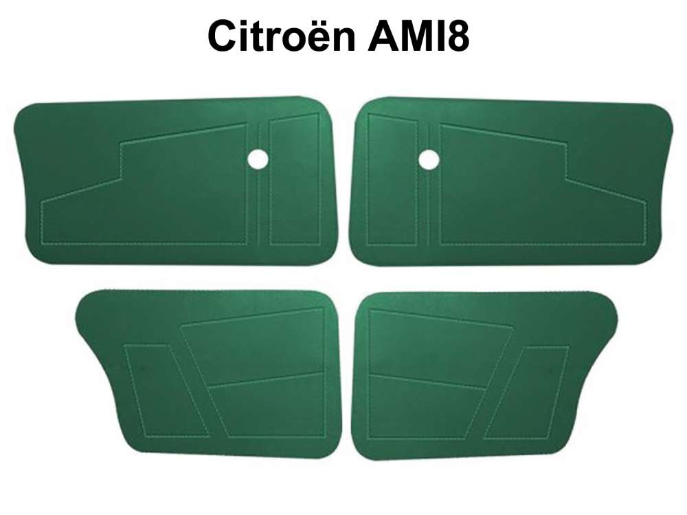 Citroen-2CV - Türverkleidungen komplett für vorne + hinten (4 Stück). Hohe Version. Passend für Citr