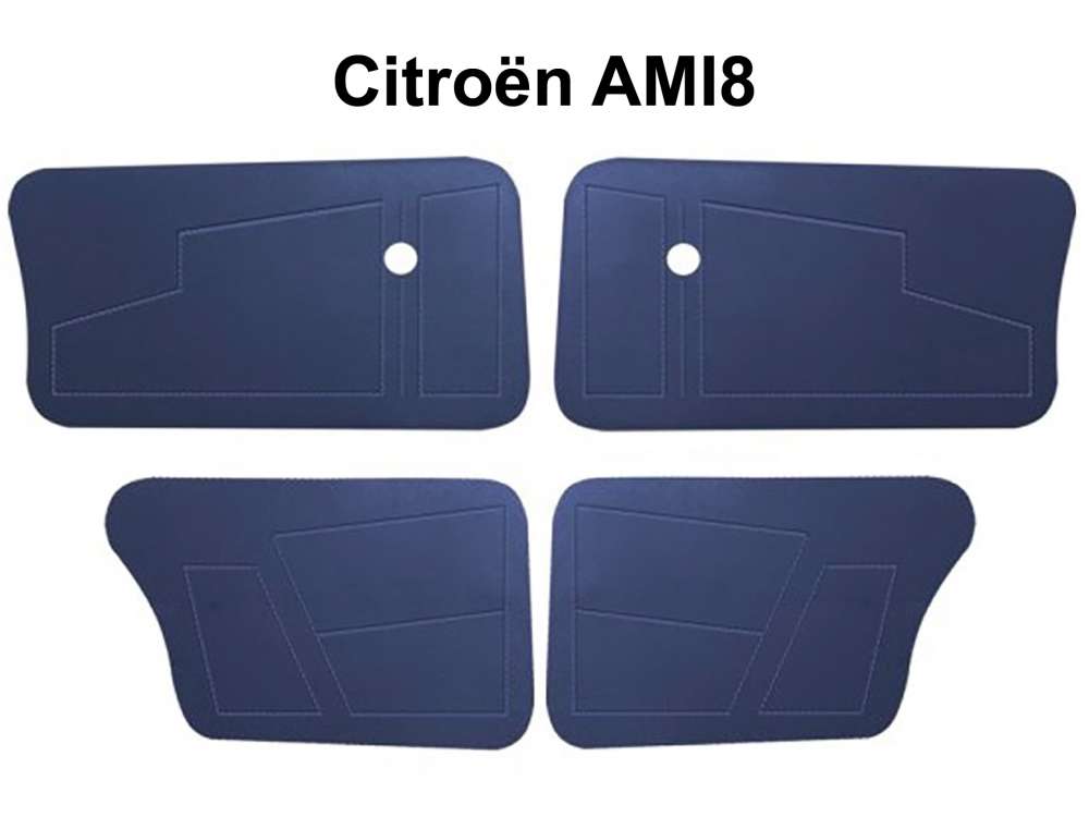 Citroen-2CV - Türverkleidungen komplett für vorne + hinten (4 Stück). Hohe Version. Passend für Citr