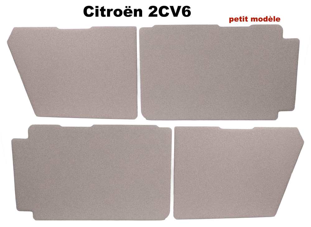Alle - Türverkleidung niedrig, vorne und hinten. Passend für Citroen 2CV6. Farbe: grau marmorie