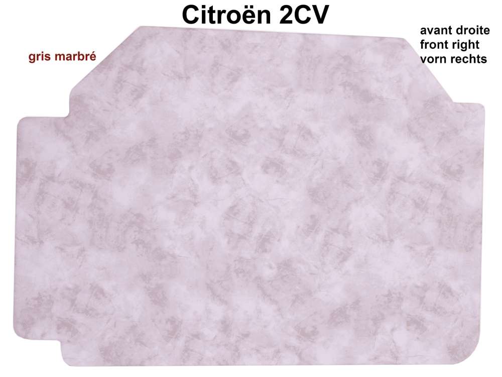 Citroen-2CV - Türverkleidung vorne rechts, hohe Version. Passend für Citroen 2CV bis ca. Baujahr ende 
