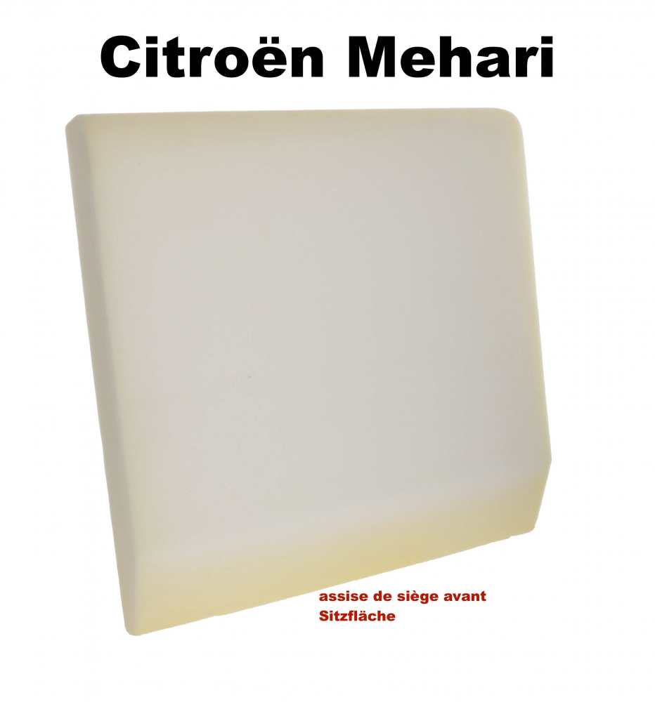 Citroen-2CV - Mehari. Schaumstoff für die Sitzfläche (vorderer Sitz). Passend für Citroen Mehari.