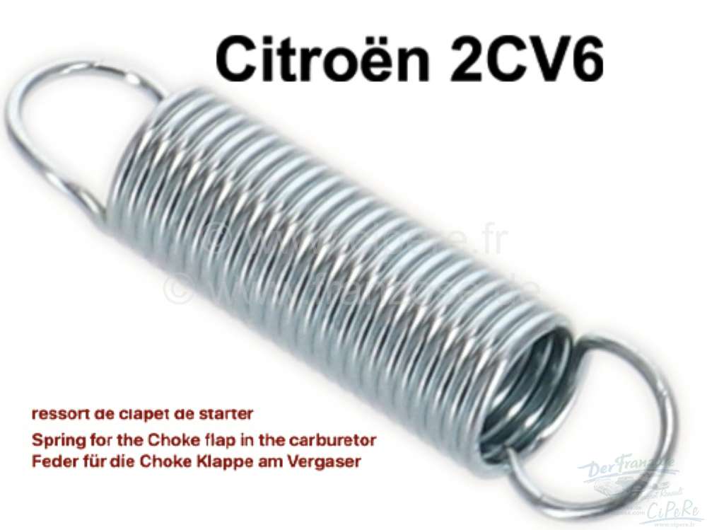 Citroen-2CV - Feder für die Chokeklappe am Vergaser. (ovaler Vergaser). Abmessung: 0,5 x 4,5 x 20mm! Pa