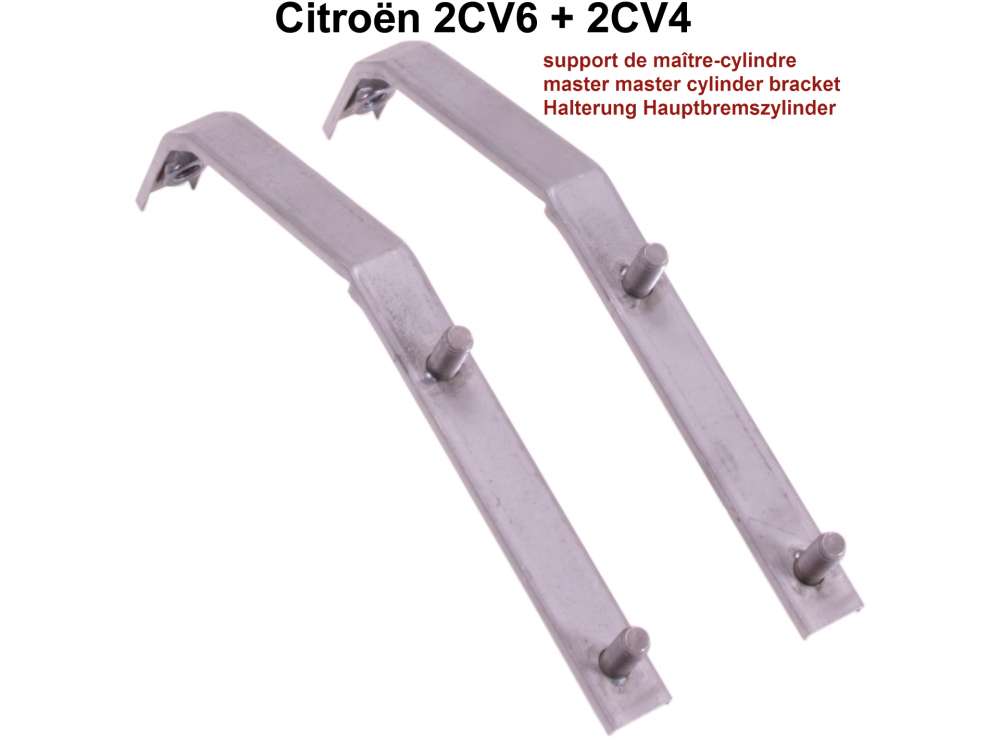 Citroen-2CV - 2CV/Dyane, Hauptbremszylinder Halterung: Verstärkungswinkel (2 Stück) mit den Stehbolzen