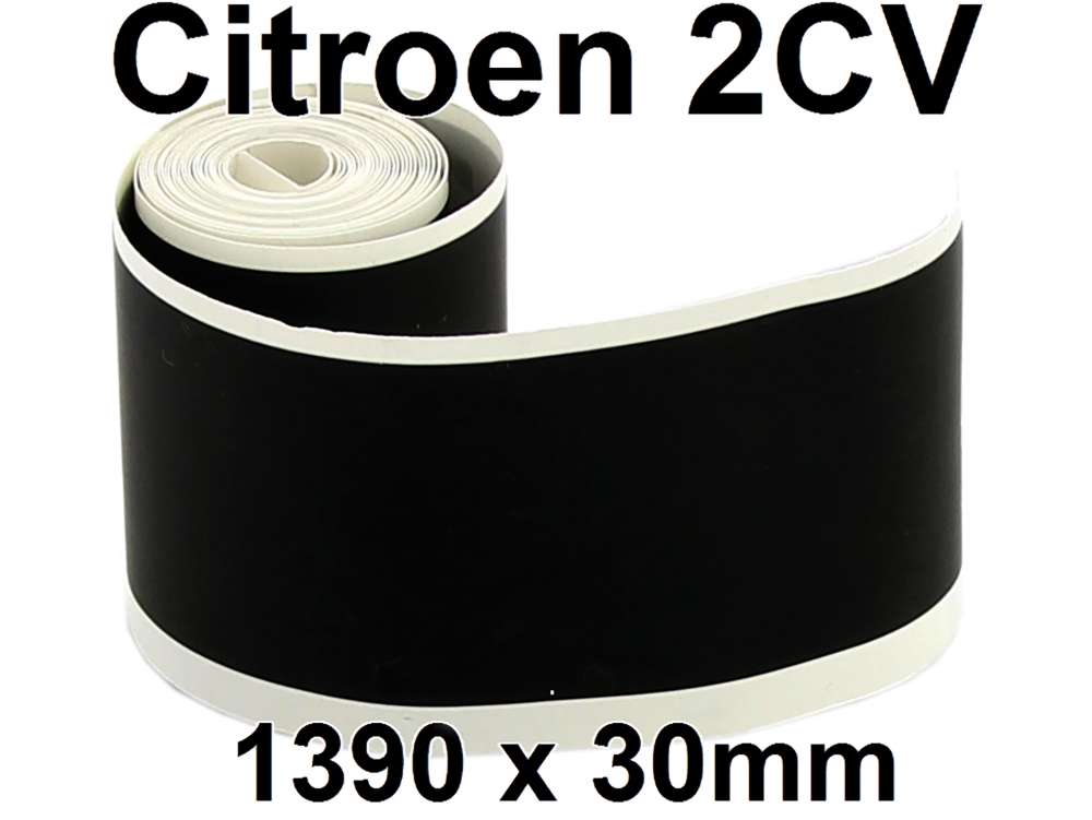2CV, Schweller Klebestreifen, Farbe schwarz. 1390x30mm, per Stück.