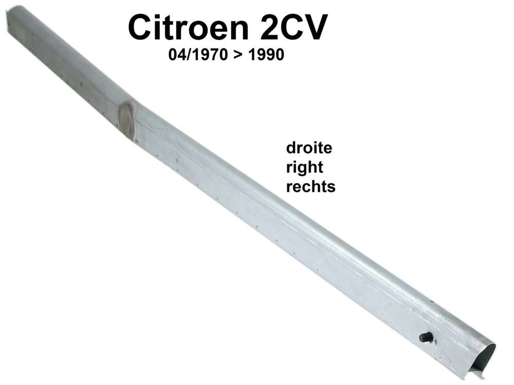 Citroen-DS-11CV-HY - 2CV, Schweller rechts komplett, für Citroen 2CV. Die Schweller haben den Stehbolzen für 