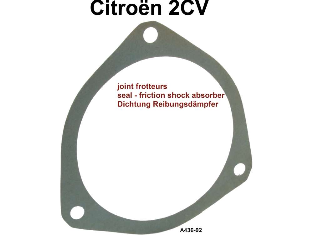 Citroen-2CV - Reibungsdämpfer - Dichtung, unter dem Verschlußdeckel an der Vorderachse. Passend für C