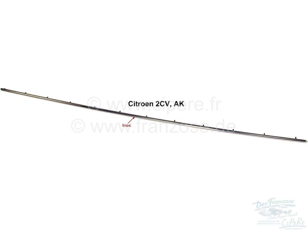 Citroen-2CV - 2CV, Lüfterklappe Zierleiste aus polierten Edelstahl, passend für Citroen 2CV. Eigene Na