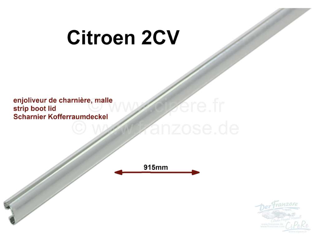 Citroen-2CV - 2CV, Rolldach, Kofferraumdeckel Scharnierzierleiste (Chromleiste) poliert.