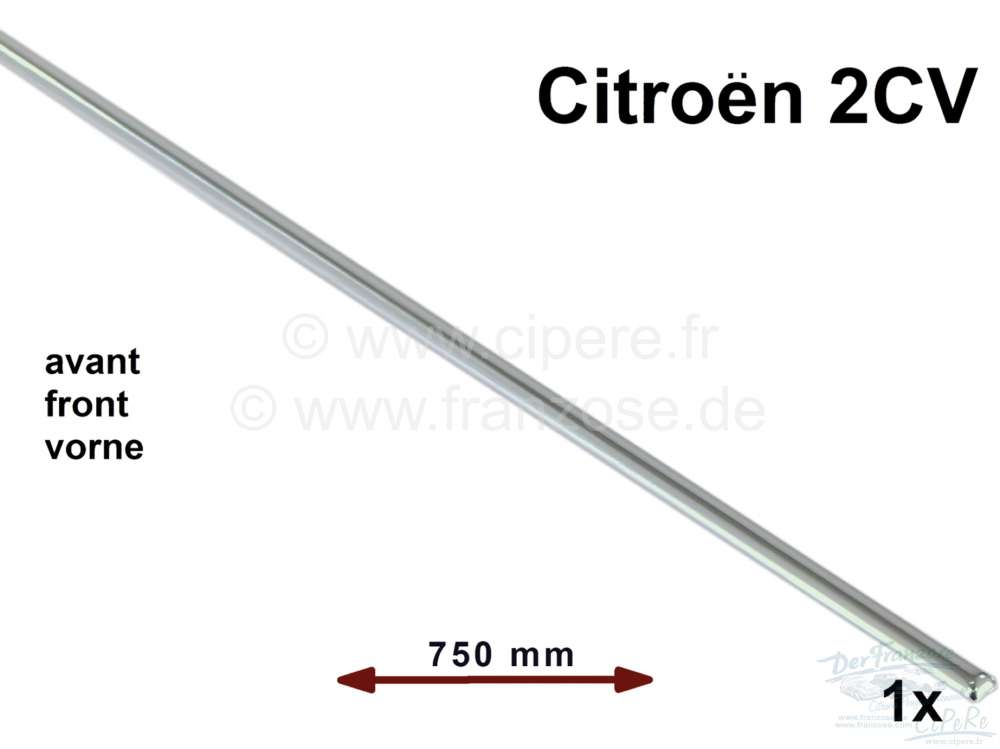 Citroen-2CV - 2CV, Türzierleiste für die Vordertür, Nachbau, aus polierten Aluminium. Die Zierleiste 