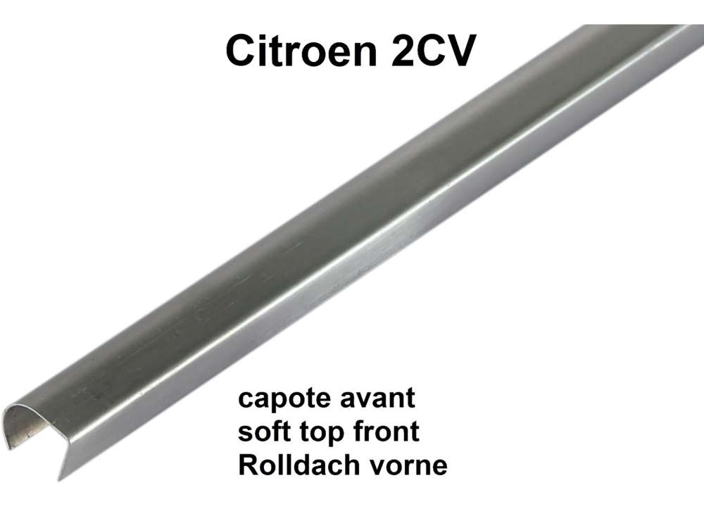 Citroen-2CV - 2CV, Windschutzscheibenrahmen, Aluschiene oben am Rolldach. Mit dieser Schiene wird die Gu