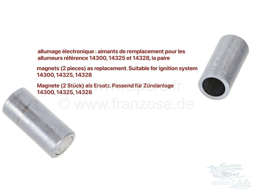 Citroen-2CV - Elektronische Zündanlage: Magnete (2 Stück) als Ersatz. Passend für Zündanlage 14300, 