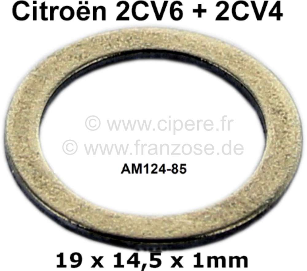 Citroen-2CV - Kipphebelachse Anlaufscheibe, passend für Citroen 2CV4 + 2CV6. Maß: 19 x 14,5 x 1mm. Or.