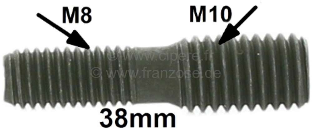 Stehbolzen M8 auf M10. Länge 38mm. Sonderanfertigung! Jetzt können defekte  M8 Gewinde auf M10 umgeschnitten werden, ab