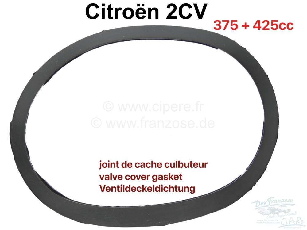 Citroen-2CV - Ventildeckeldichtung für Citroen 2CV alt. Material Gummi. Für Fahrzeuge, bei denen der V