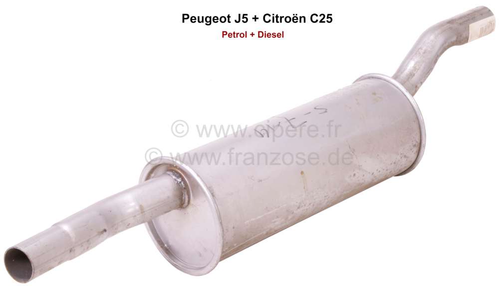 Peugeot - J5/C25, Auspuff Vorschalldämpfer. Passend für Peugeot J5, Citroen C25 (Benziner + Diesel