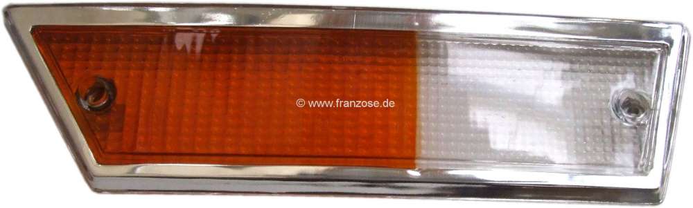 Sonstige-Citroen - Blinkerkappe GS links, gelb-weiß verchromter Rahmen