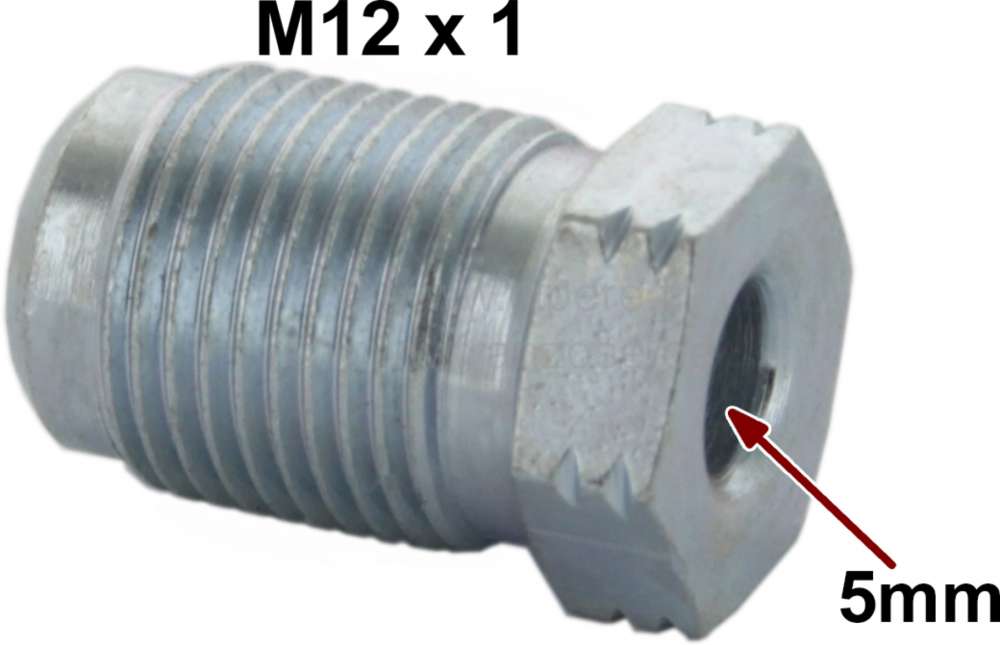 Alle - Bördelschraube M12x1 für 5mm Leitung. Länge + Breite über alles: 12 x 20mm