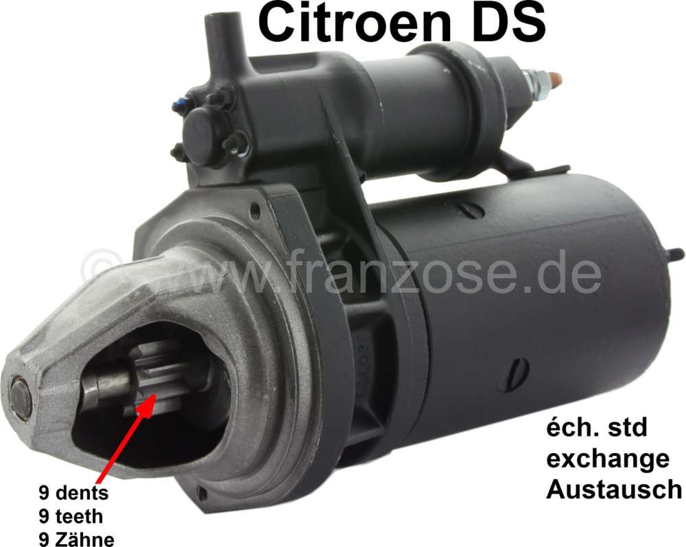 Citroen-2CV - Anlasser 9 Zähne. Mit Magnetschalter. Im Austausch (Made in Germany). Zuzüglich 150 Euro