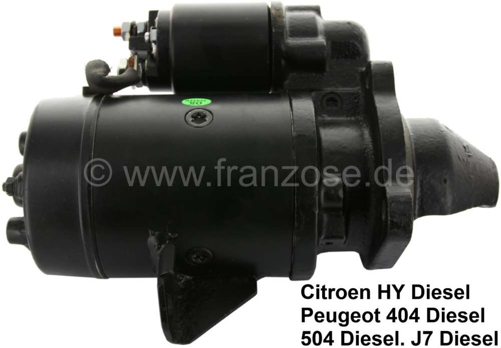 Citroen-DS-11CV-HY - Anlasser, passend für Peugeot 404 D. Peugeot 504 1,9D. Citroen HY Diesel. 12V. Leistung: 