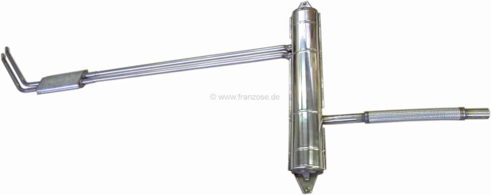 Citroen-DS-11CV-HY - DS ab 65, Edelstahl Auspuffanlage komplett, ohne Befestigungsmaterial. Passend für Citroe
