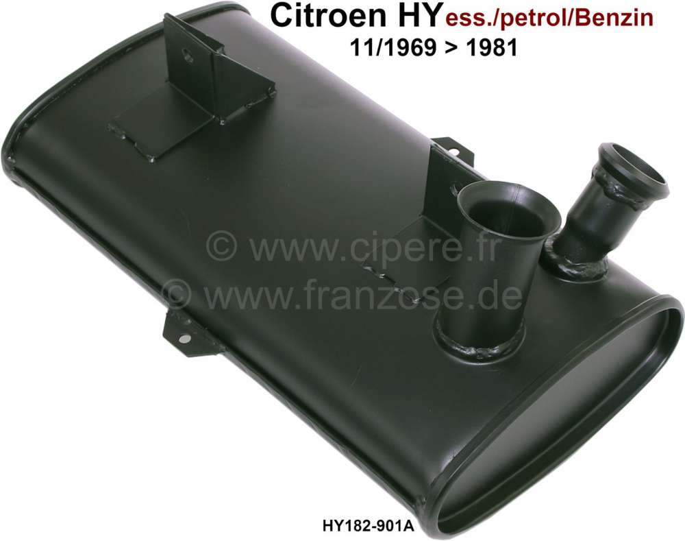 Citroen-DS-11CV-HY - Auspuff Schalldämpfer. Passend für Citroen HY, ab Baujahr 11/1969. Or. Nr. HY182-901A. E