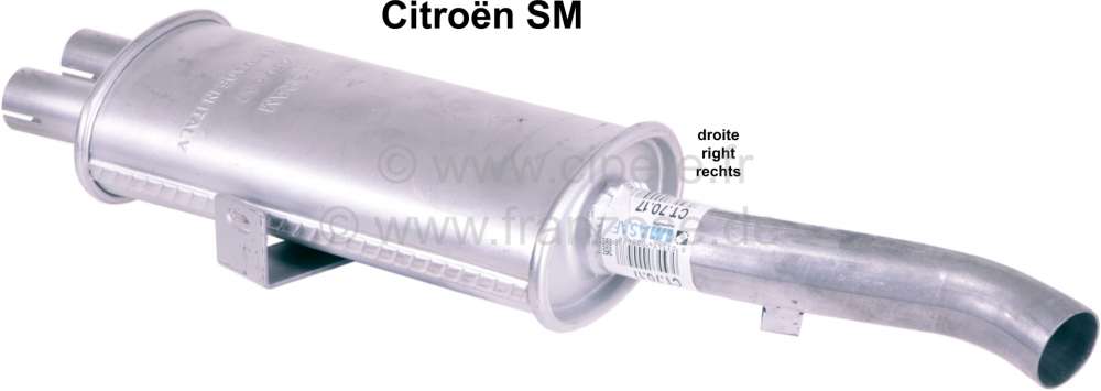 Citroen-DS-11CV-HY - SM, Endschalldämpfer rechts, passend für Citroen SM.