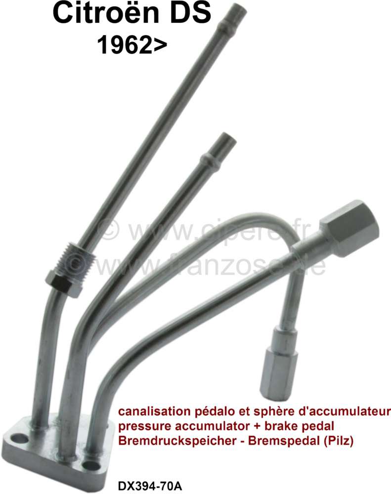 Sonstige-Citroen - Hydraulikleitungen zwischen Bremsdruckspeicher und Bremsbetätigung. Passend für Citroen 