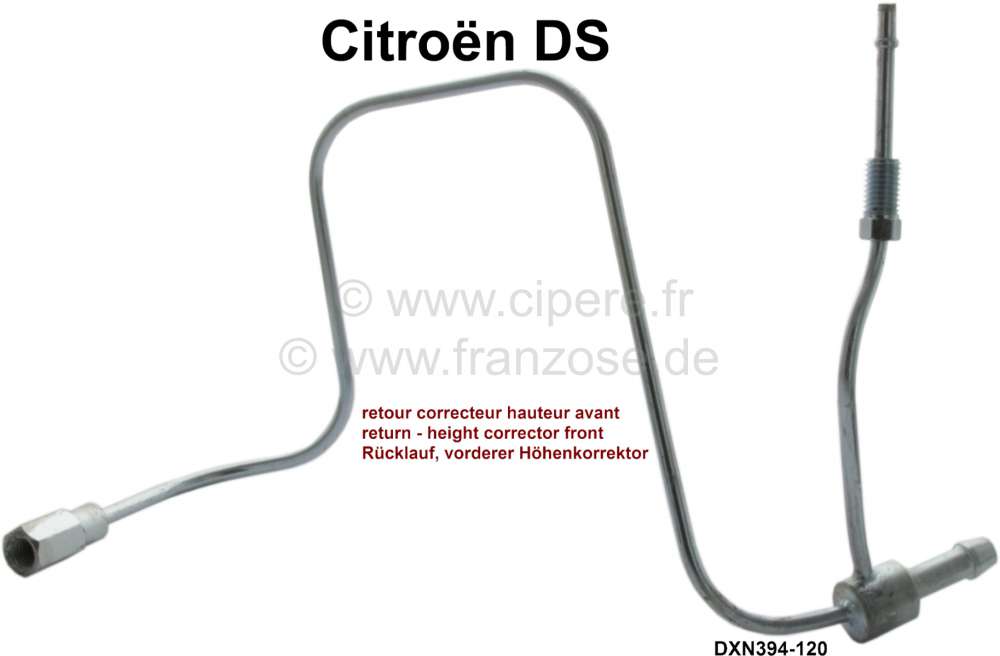 Sonstige-Citroen - Hydraulikleitung - Rücklaufleitung, für den Höhenkorrektor vorne. Passend für Citroen 