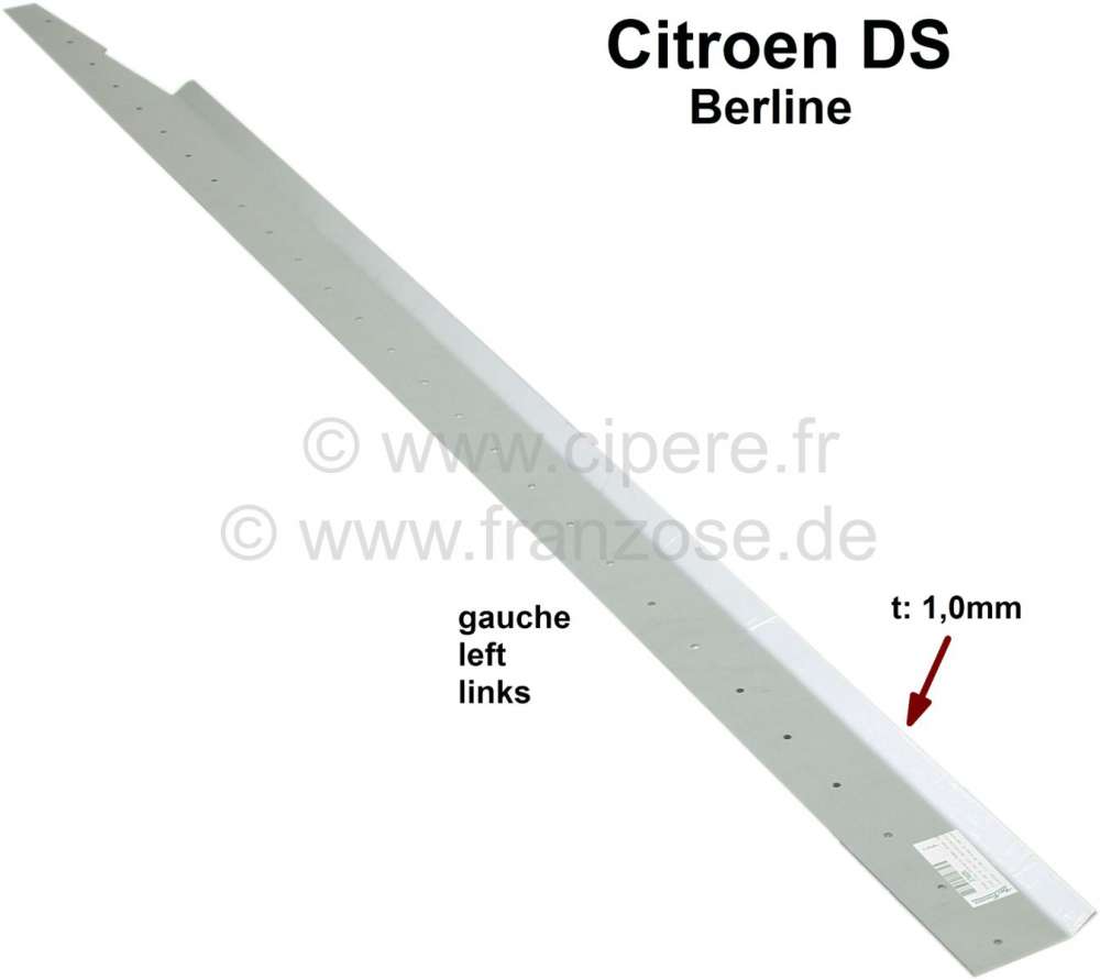 Citroen-DS-11CV-HY - Bodenblech links. Verstärkungsblech (Aufdopplung / Verstärkung auf dem Bodenblech). Unte
