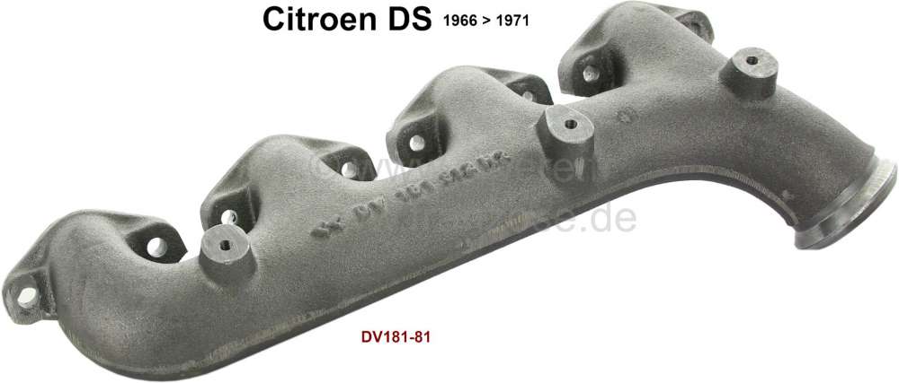 Citroen-DS-11CV-HY - Auslasskrümmer (Auspuffkrümmer), mit Befestigung für ein Hitzeschutzblech. 4 in 1 Krüm
