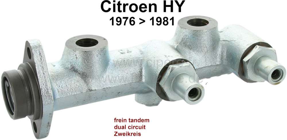 Citroen-DS-11CV-HY - Hauptbremszylinder Zweikreisbremsanlage. Passend für Citroen HY, ab Baujahr 1976. Kolbend