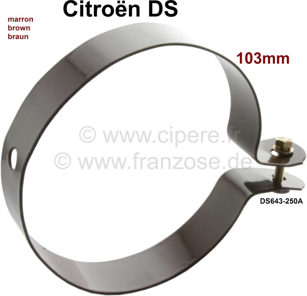 Citroen-DS-11CV-HY - Frischluftschlauch (Heizung) Schelle (Halterung), für 103mm Schlauch Durchmesser (montier