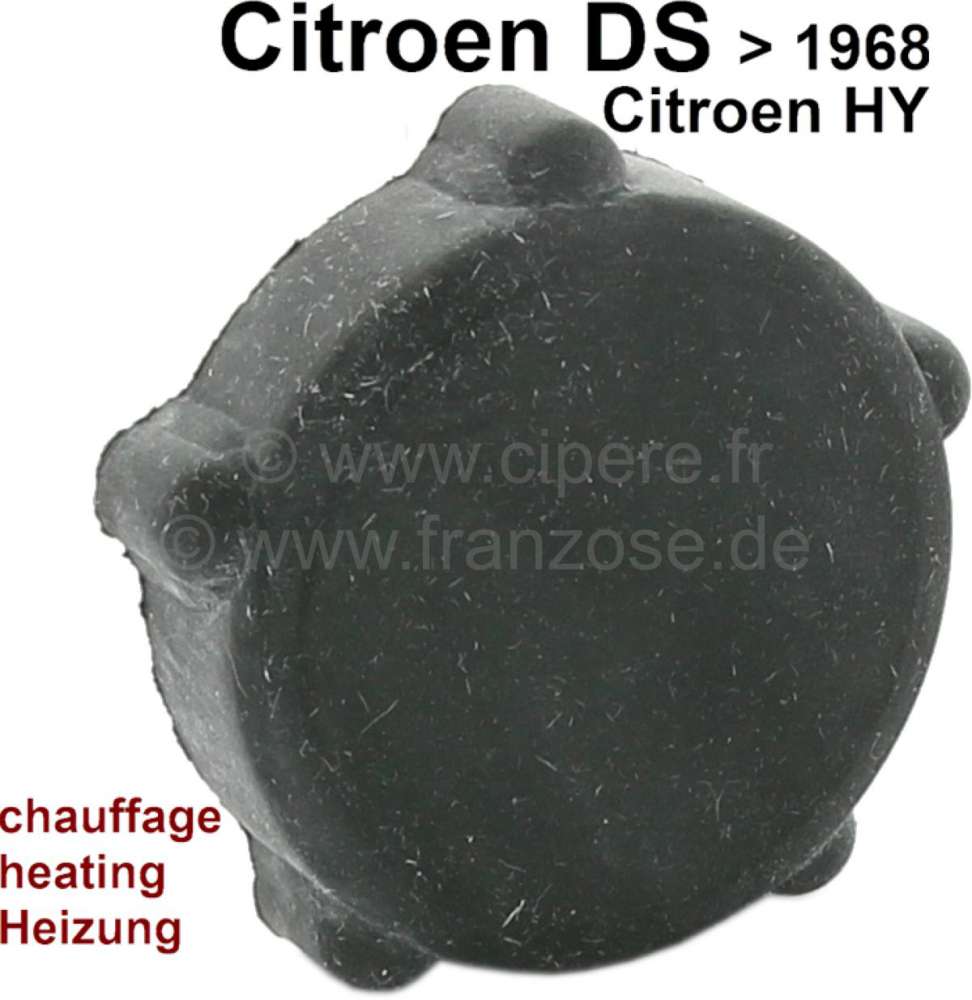 Citroen-2CV - Gummiknauf für das Heizungsregulierventil, im Innenraum (Motortunnel). Passend für Citro
