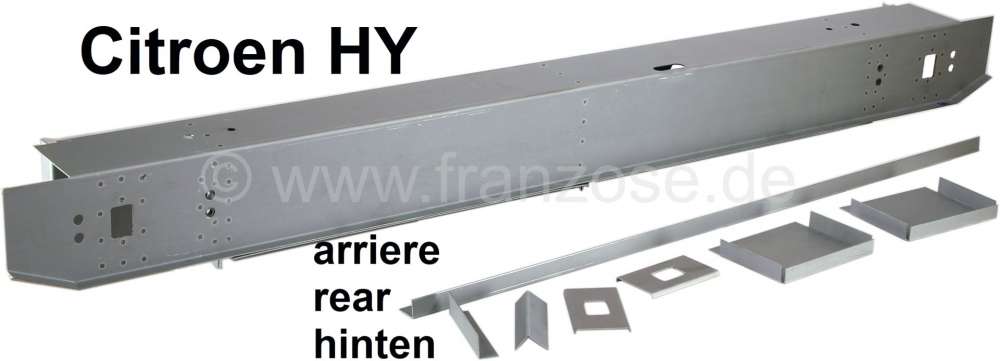 Citroen-DS-11CV-HY - Heckabschlußholm komplett. Passend für Citroen HY, mit hinterer Stoßstange (nicht passe