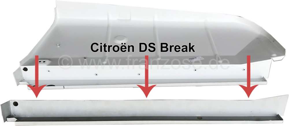 Sonstige-Citroen - Innenkotflügel Reparatur Blech, unten links. Passend für Citroen DS Break.