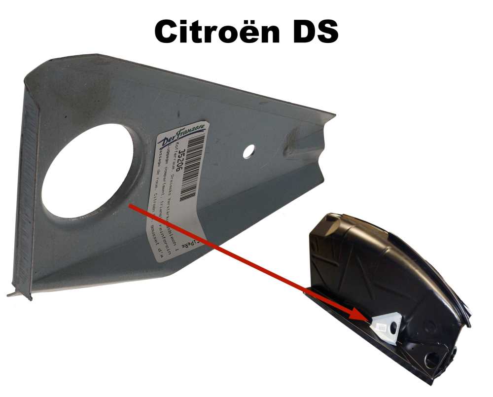 Sonstige-Citroen - Kofferraum, Dreiecks Verstärkungsblech links. Passend für Citroen DS.