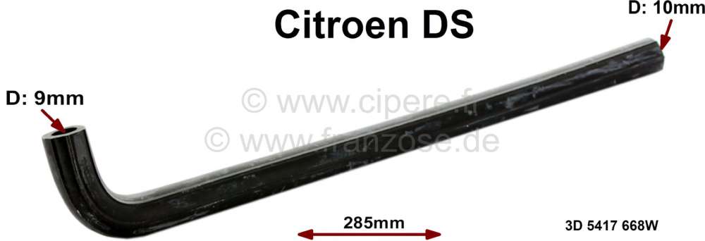 Sonstige-Citroen - Rücklaufleitung gebogen, vorne. Anschluss an den Druckregler. Passend für Citroen DS mit