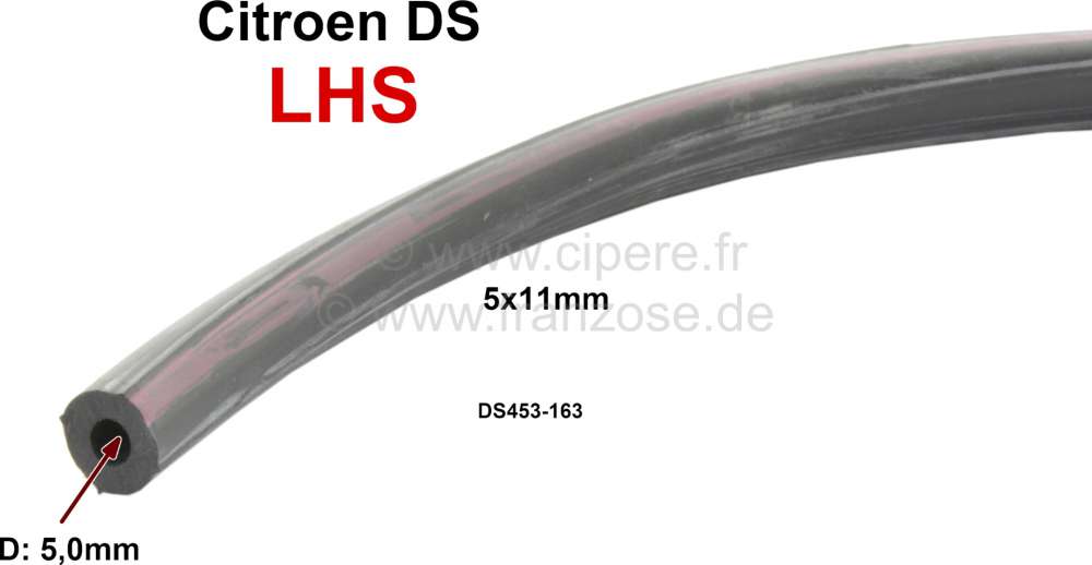Sonstige-Citroen - Rücklaufschlauch LHS, 5x11mm (für Hydraulikflüssigkeit). Passend für Citroen DS. Or. N