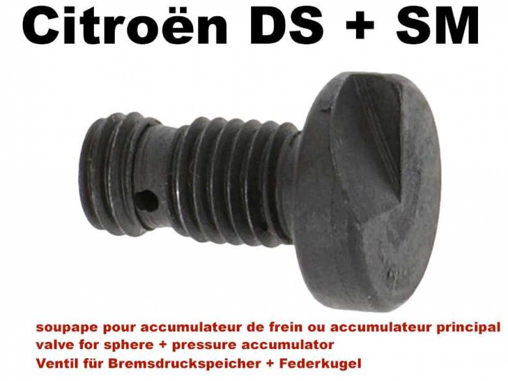 Citroen-DS-11CV-HY - Federkugel + Bremsdruckspeicher Ventil (für geteilte Federkugel LHM + LHS). Passend für 