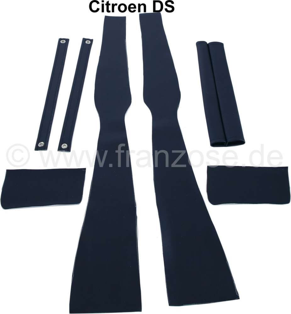 Alle - B-Säule Verkleidung (links + rechts). Passend für Citroen DS. Material: Leder schwarz. O