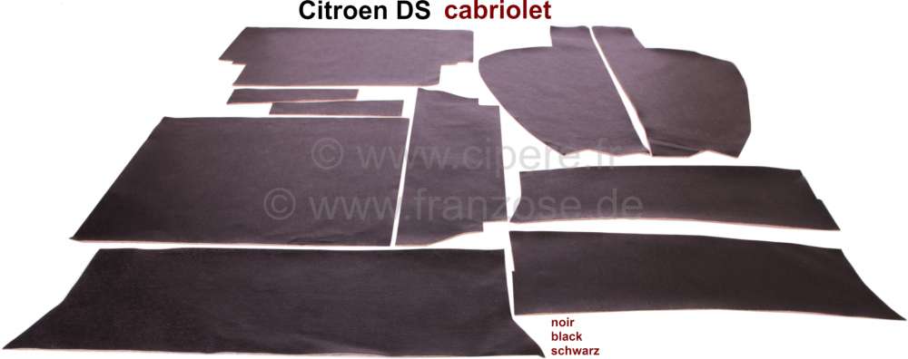 Sonstige-Citroen - Kofferraumverkleidung komplett. Passend für Citroen DS Cabrio. Farbe schwarz.